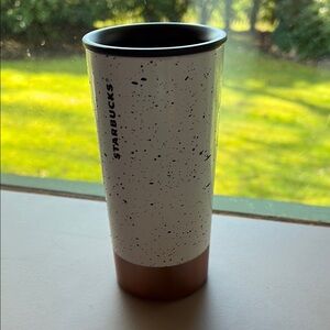Starbucks White and Black Speckled Tumbler